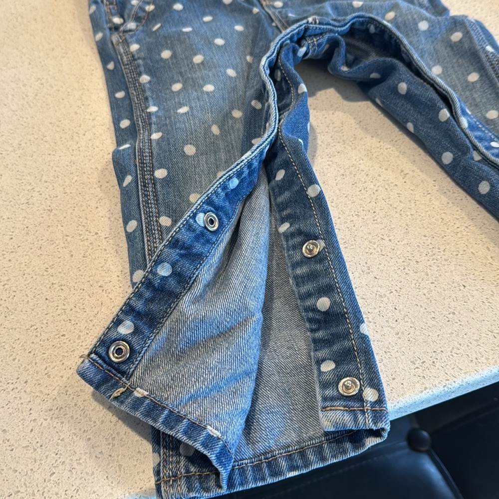 Baby Girl OshKosh Polka Dot Denim Overalls 24 Months - Picture 11 of 11